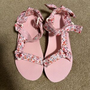 Floral Pink Velcro Sandals